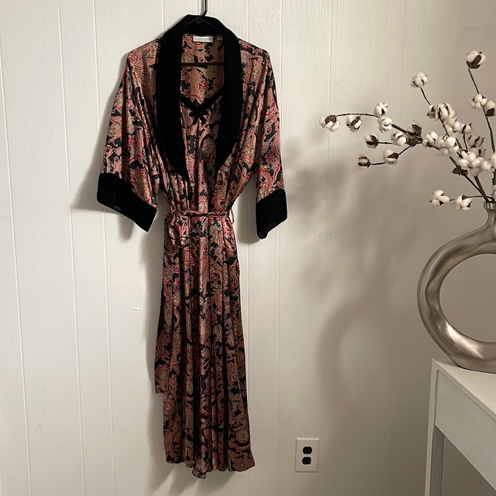 Valerie Stevens vintage gown robe set sleep sleepwear #A